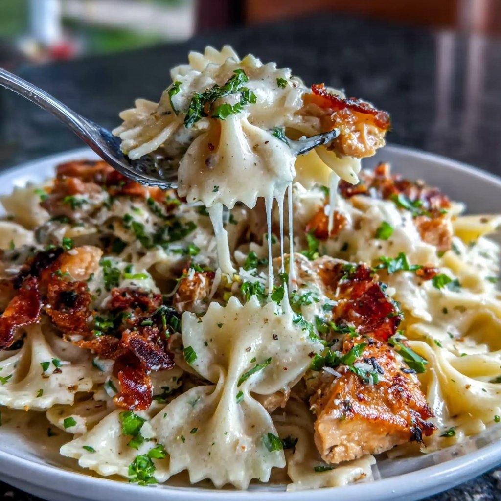 Bow Tie Pasta With Chicken Alfredo