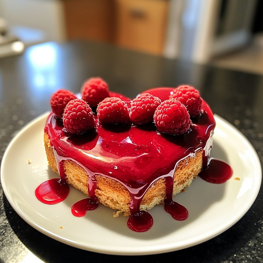 Mini Heart Cake with Raspberry Glaze