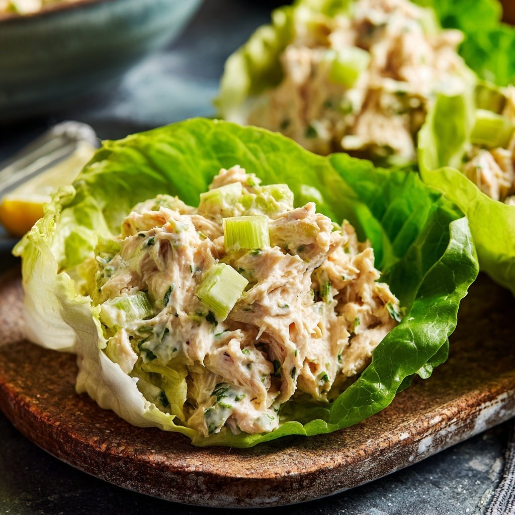 Simple Tuna Salad Lettuce Wrap Lunch