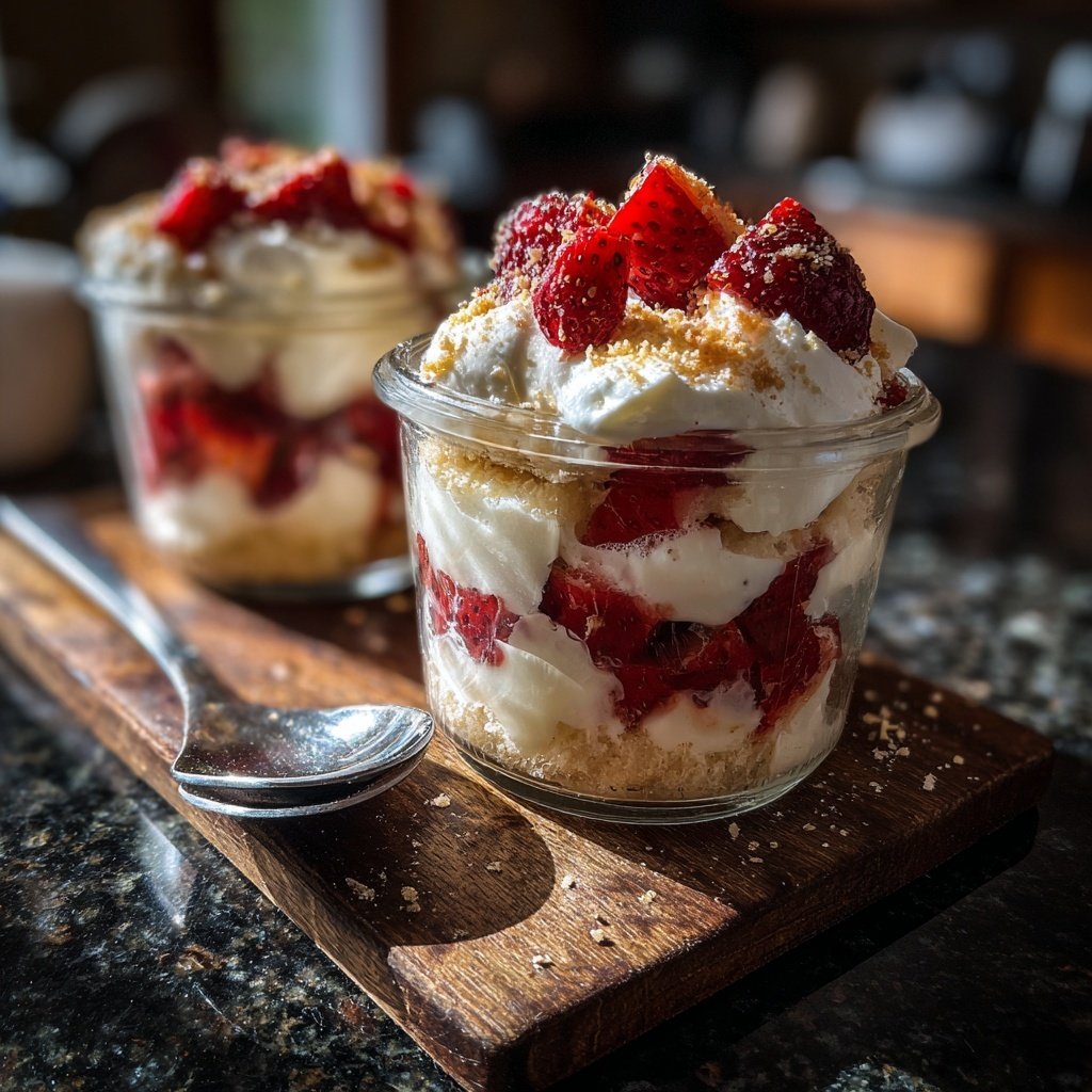 Strawberry Shortcake Pudding Cups