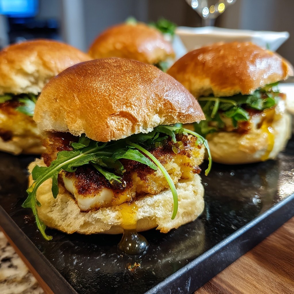 Halloumi Sliders with Honey Drizzle