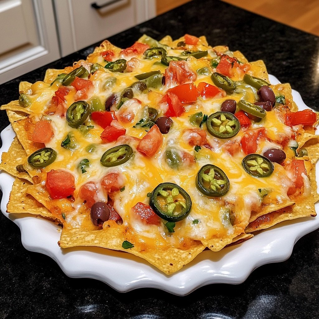 Super Bowl Appetizer Baked Veggie Nachos