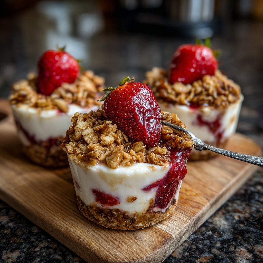 Strawberry Oat Yogurt Crumble Cups