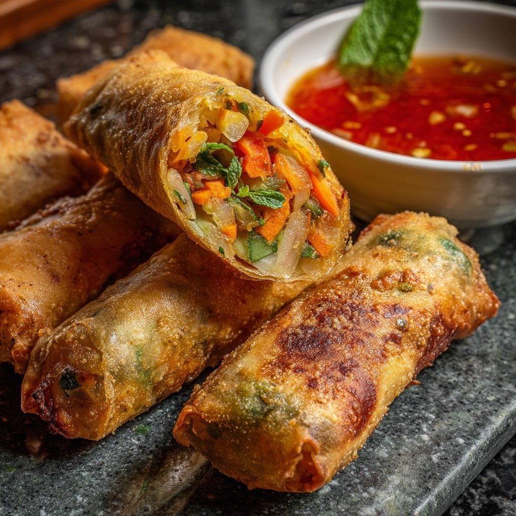Super Bowl Party Food Veggie Spring Rolls