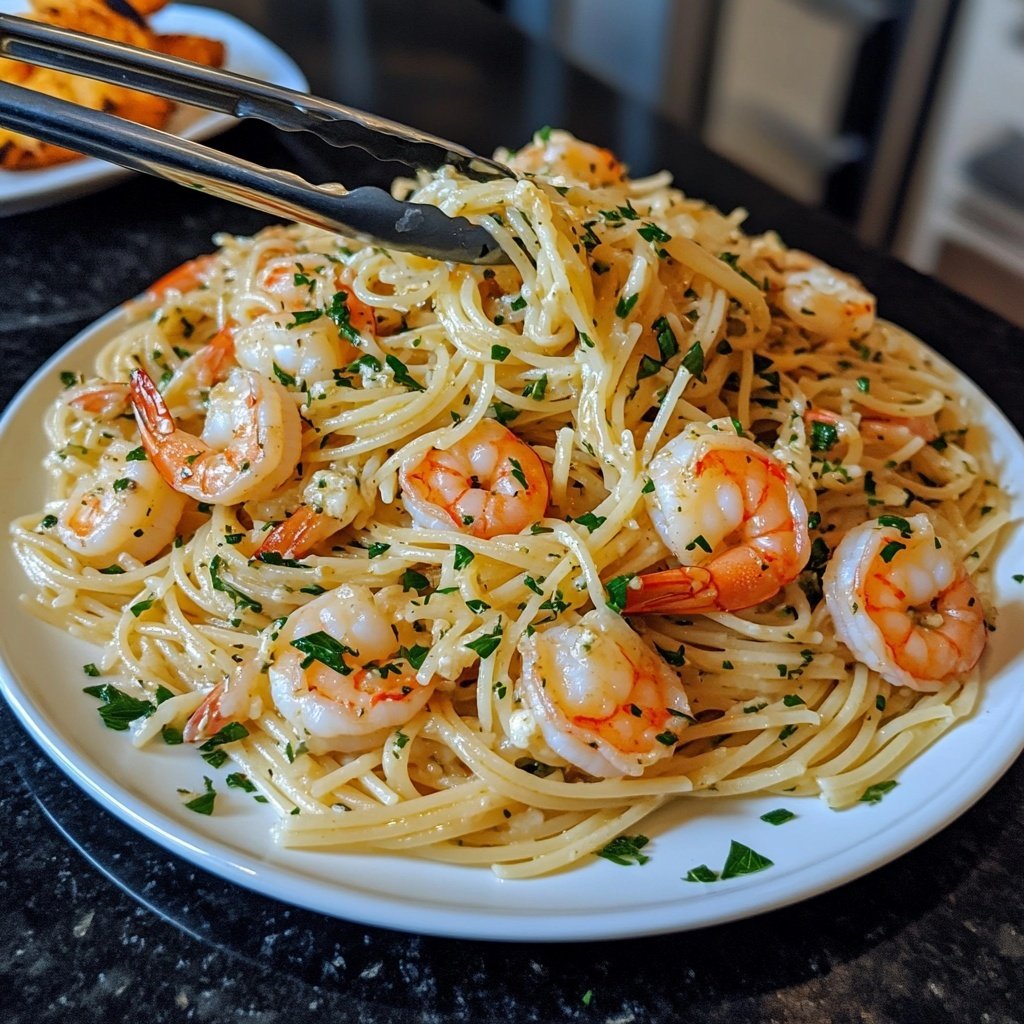 15-Minute Garlic Shrimp Pasta